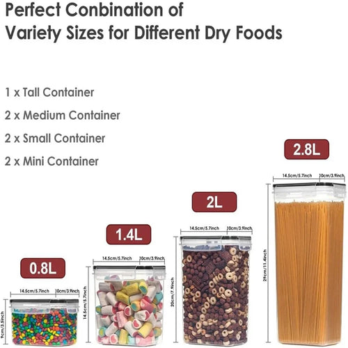 7 Piece Airtight Food Containers